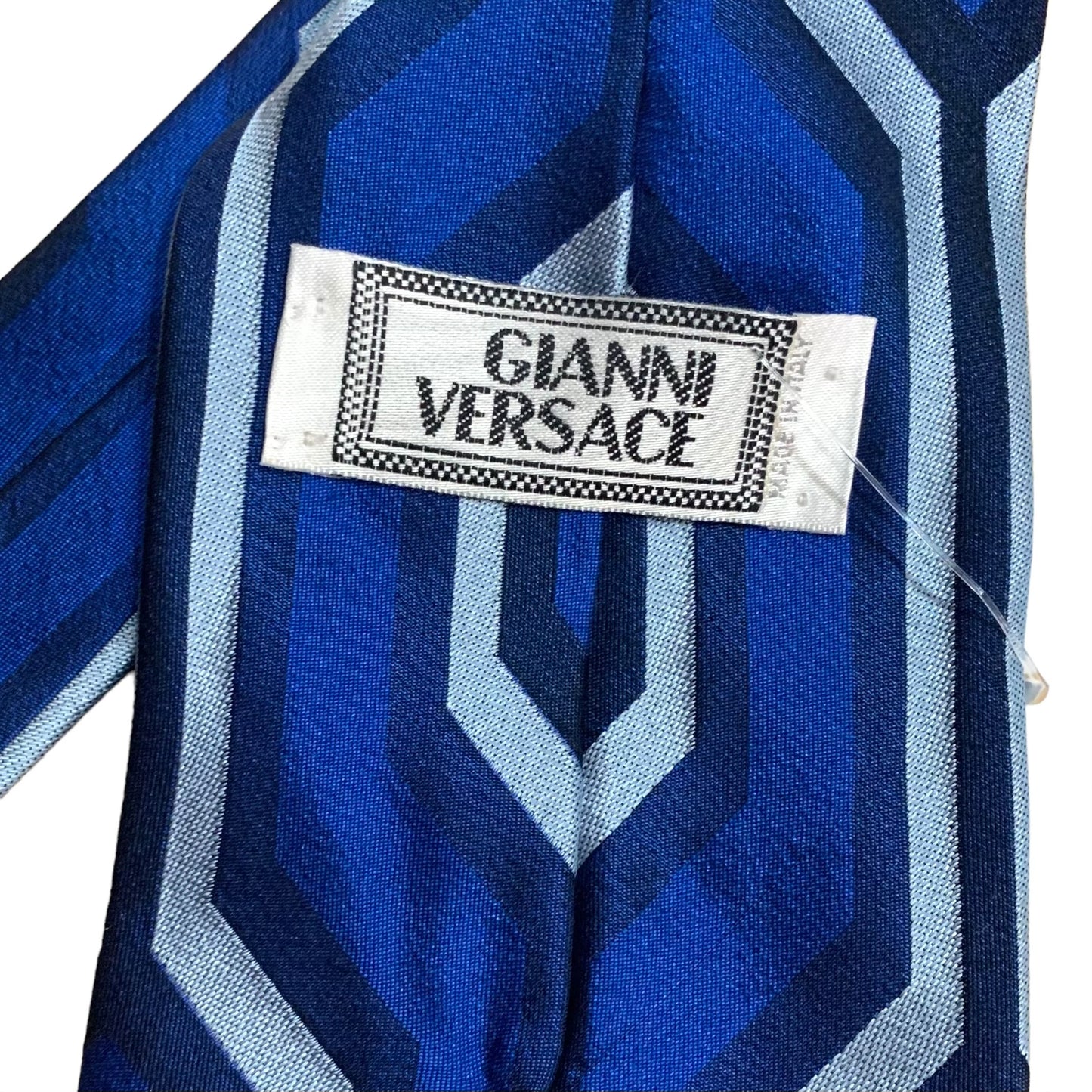 GIANNI VERSACE- Blue Silk Patterned Tie