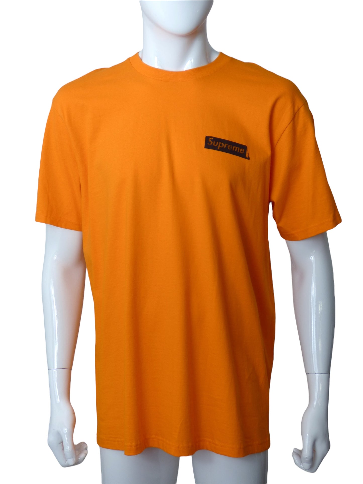 SUPREME- 2023 Orange Static Graphic T-Shirt, Size Large