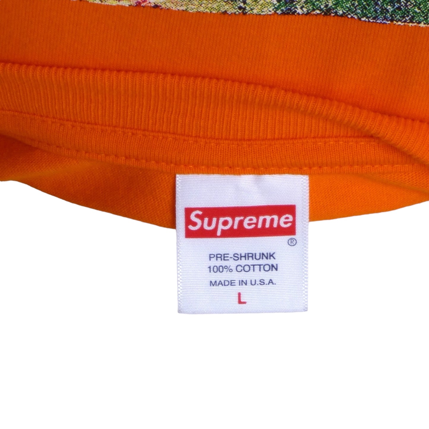 SUPREME- 2023 Orange Static Graphic T-Shirt, Size Large