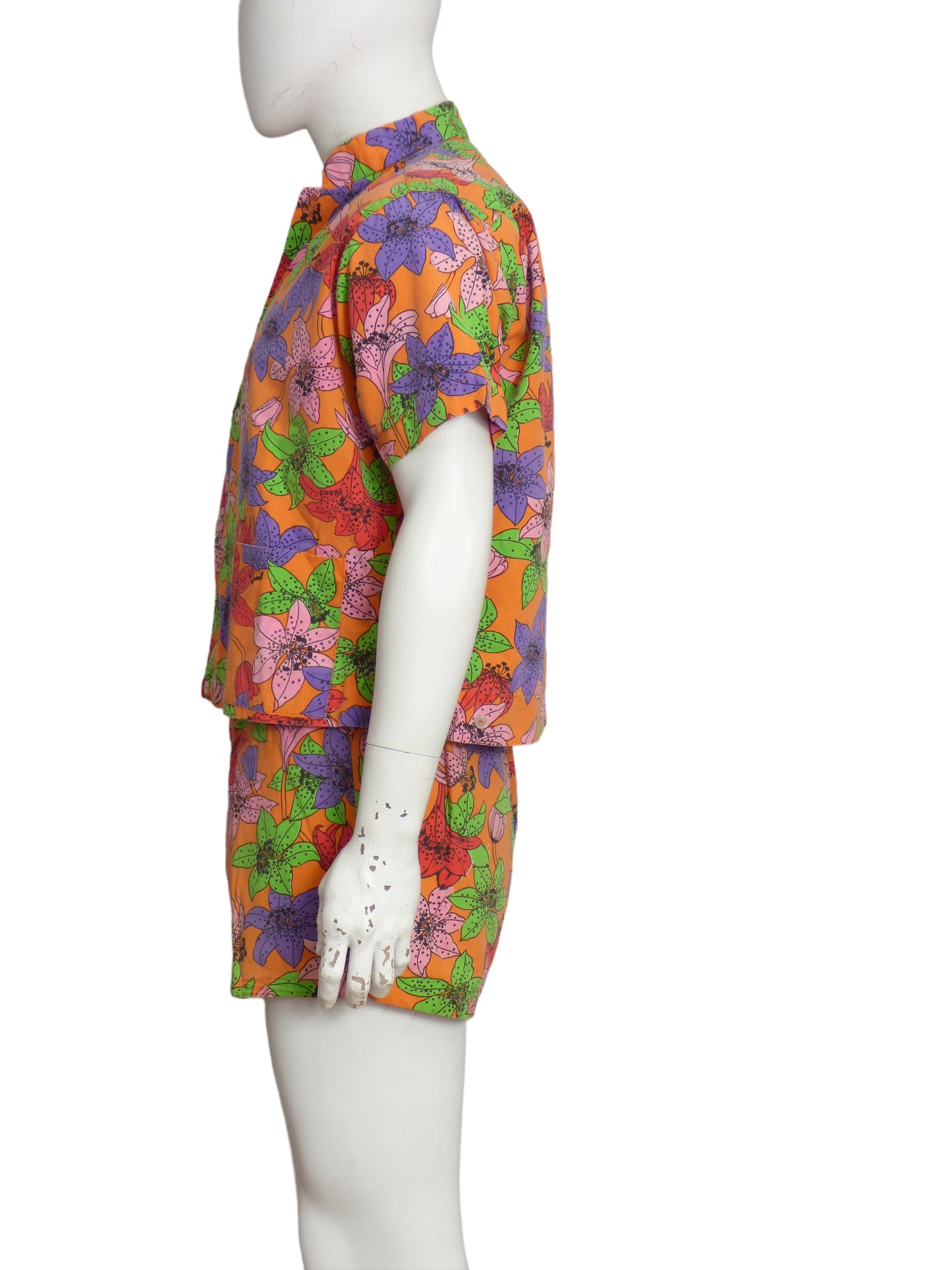 1960s 2pc Floral Print Swim Set, Size Medium