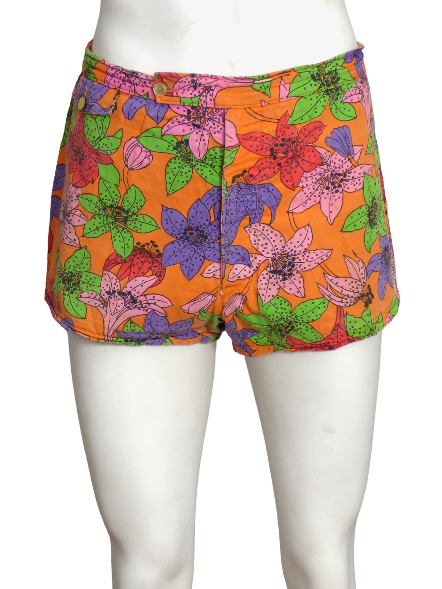 1960s 2pc Floral Print Swim Set, Size Medium