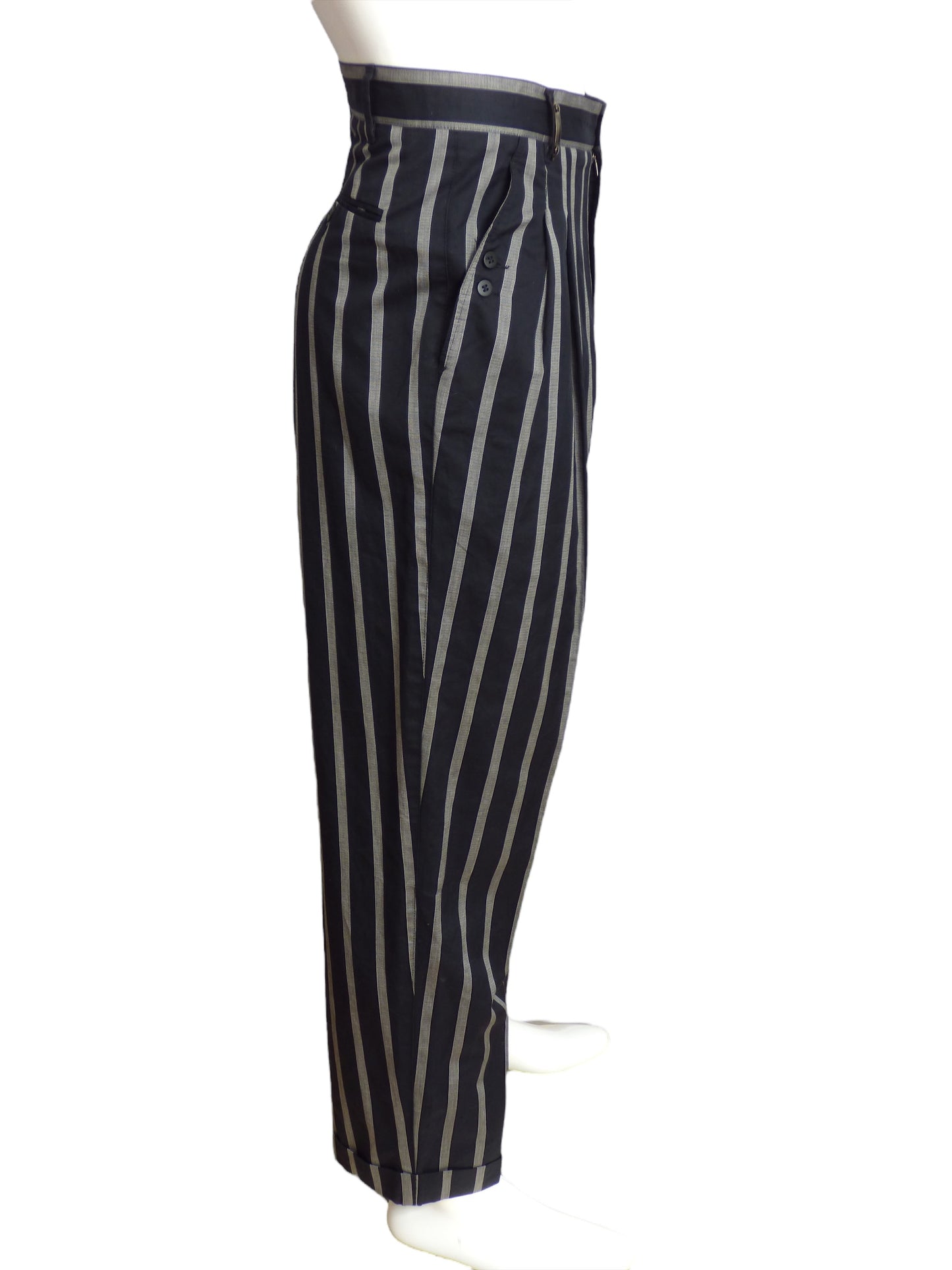 CLAUDE MONTANA-1990s Pinstripe Pants, W-32