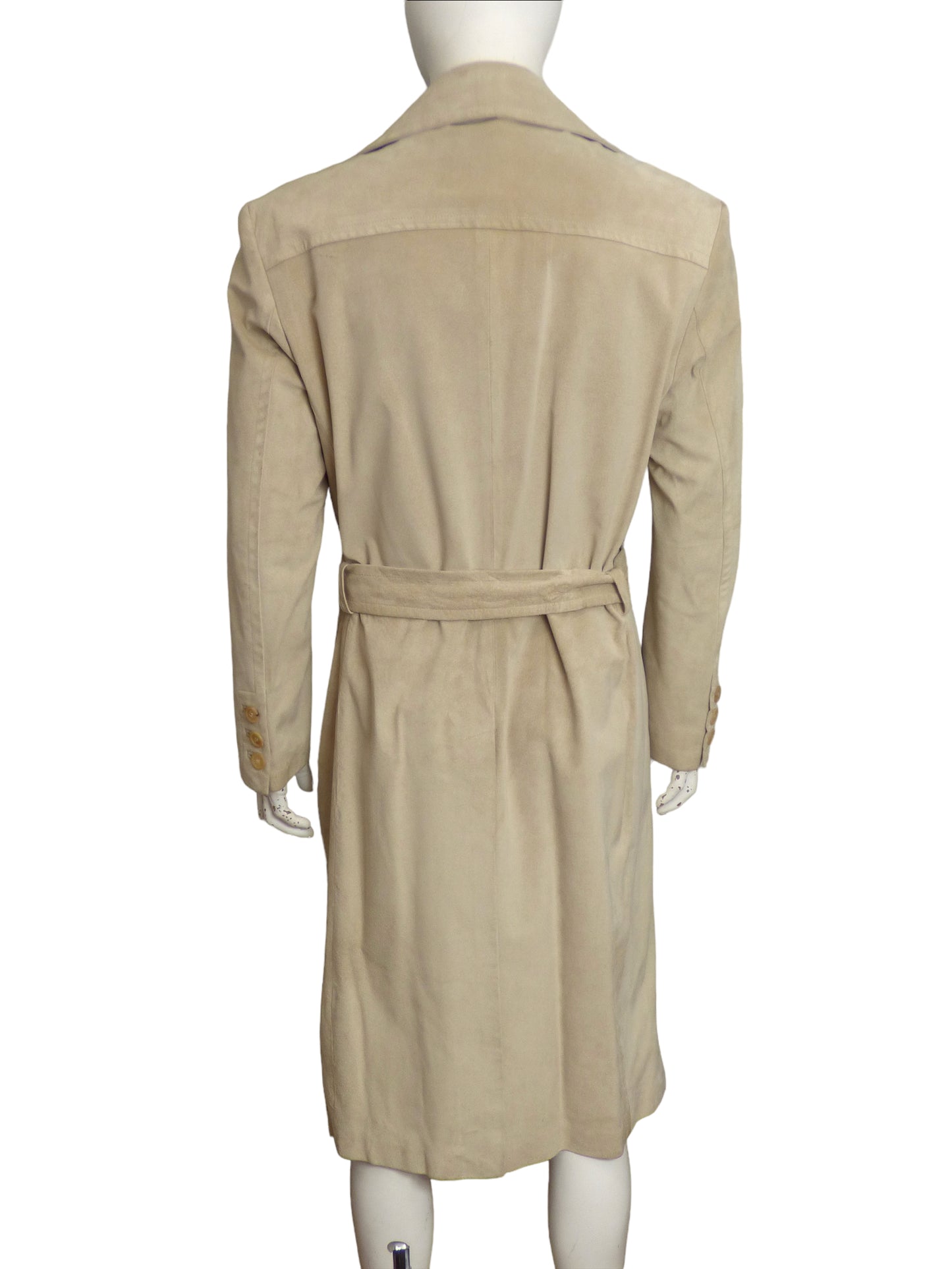 GUCCI- 1990s Beige Suede Over Coat, Size-Large