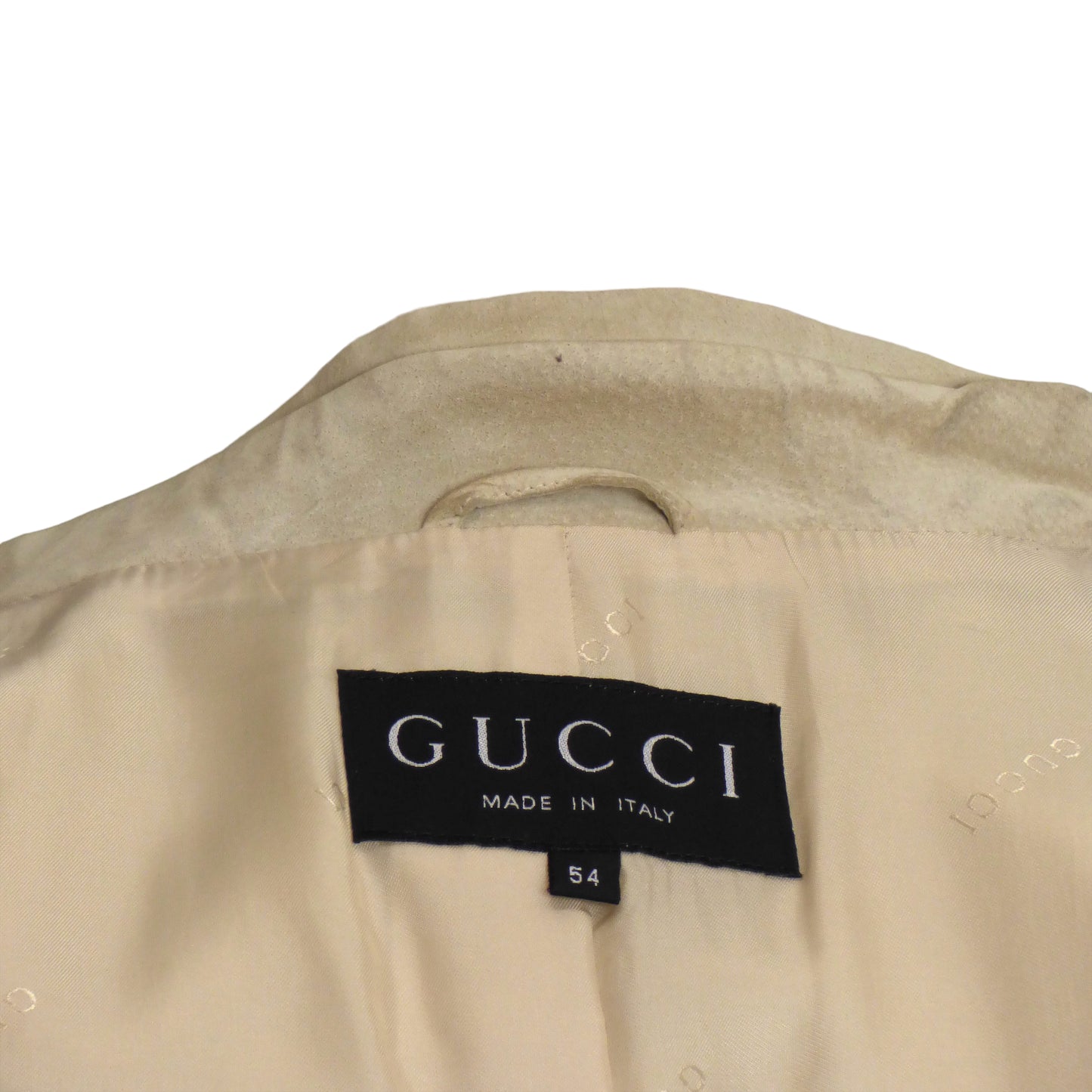 GUCCI- 1990s Beige Suede Over Coat, Size-Large