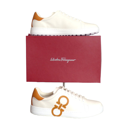 SALVATORE FERRAGAMO-NWB Leather Number Sneakers, Size-12