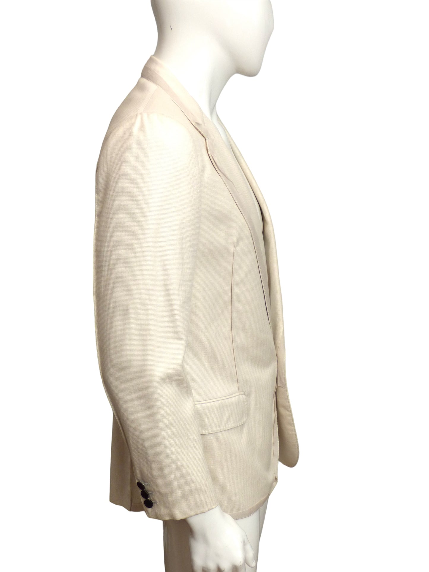 LANVIN- Ribbon Trimmed Cotton Blazer, Size Large