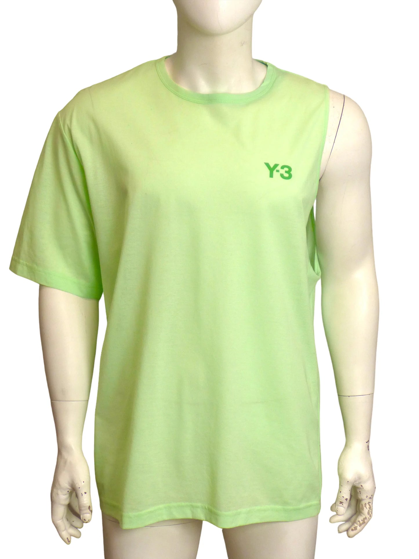 Y-3 x ADIDAS-Green One Sleeve T-Shirt, Size Medium