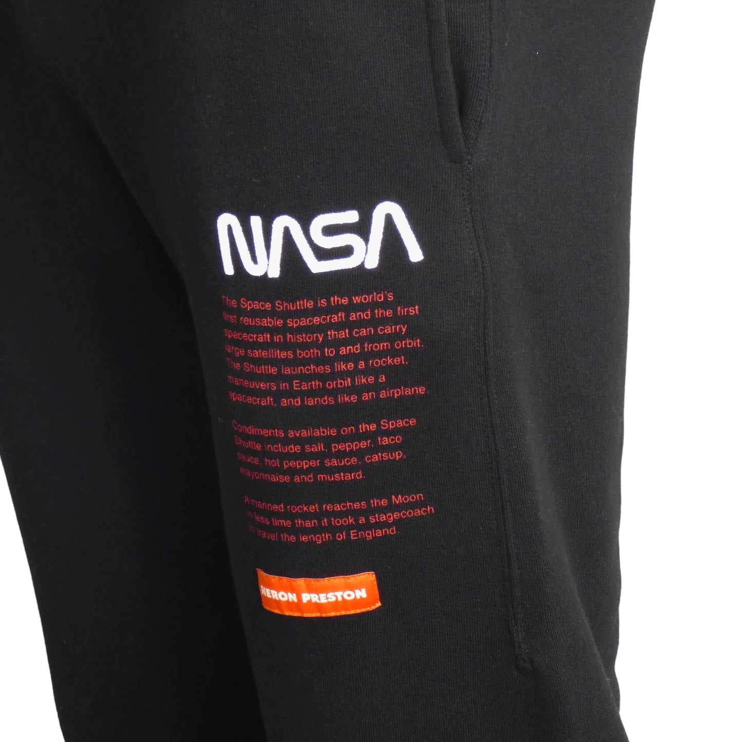 HERON PRESTON X NASA - NWT 2018 Black Cotton Joggers, Size-Small