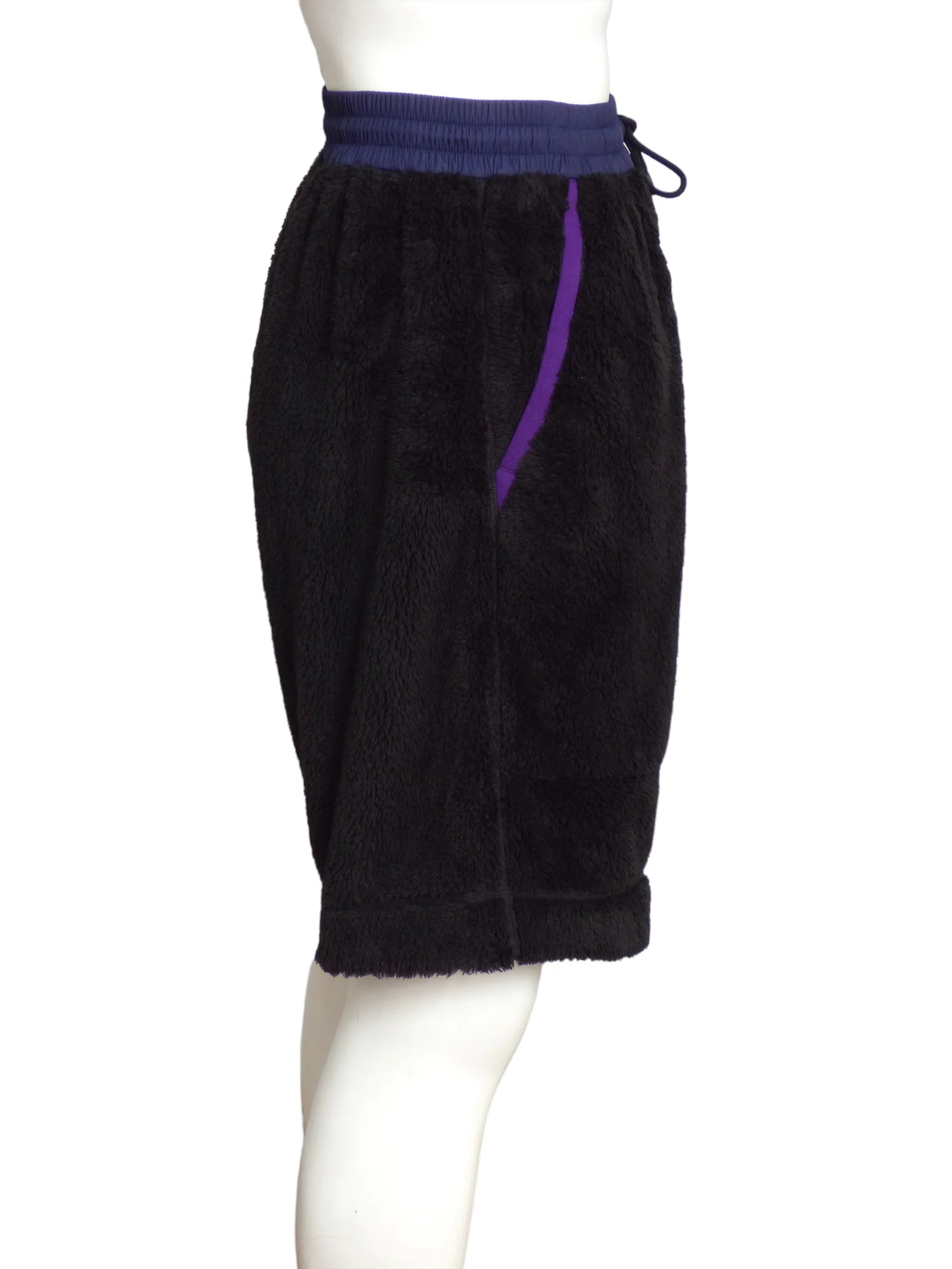 MONCLER GRENOBLE-2022  NWT Black & Purple Fleece Shorts, Size XXL