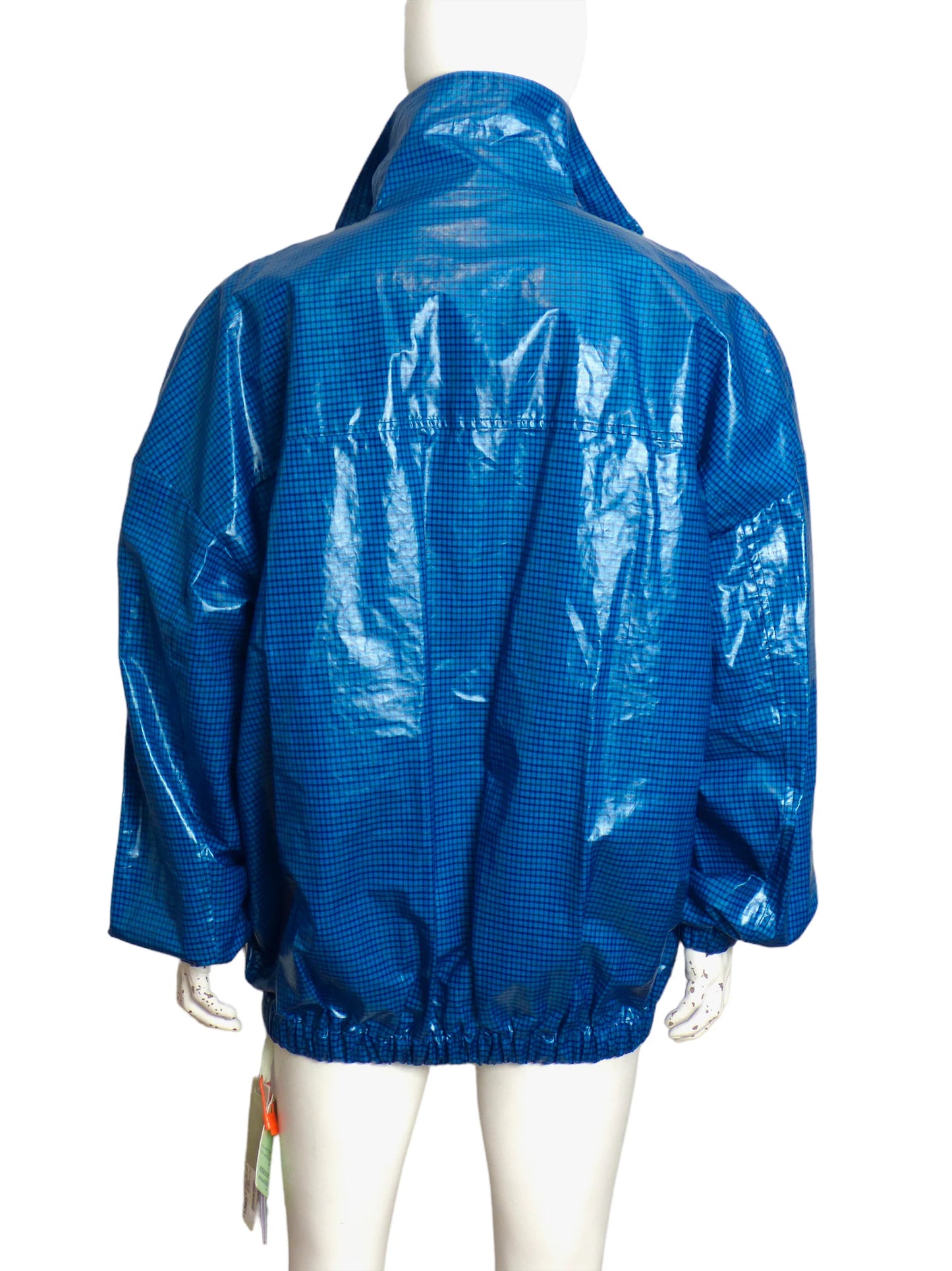 OFF WHITE-Blue Zip Anorak Jacket, Size-Medium