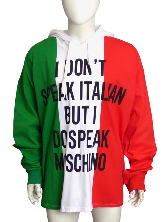 MOSCHINO COUTURE!-2021 Speak Moschino Hoodie, Size-XXL