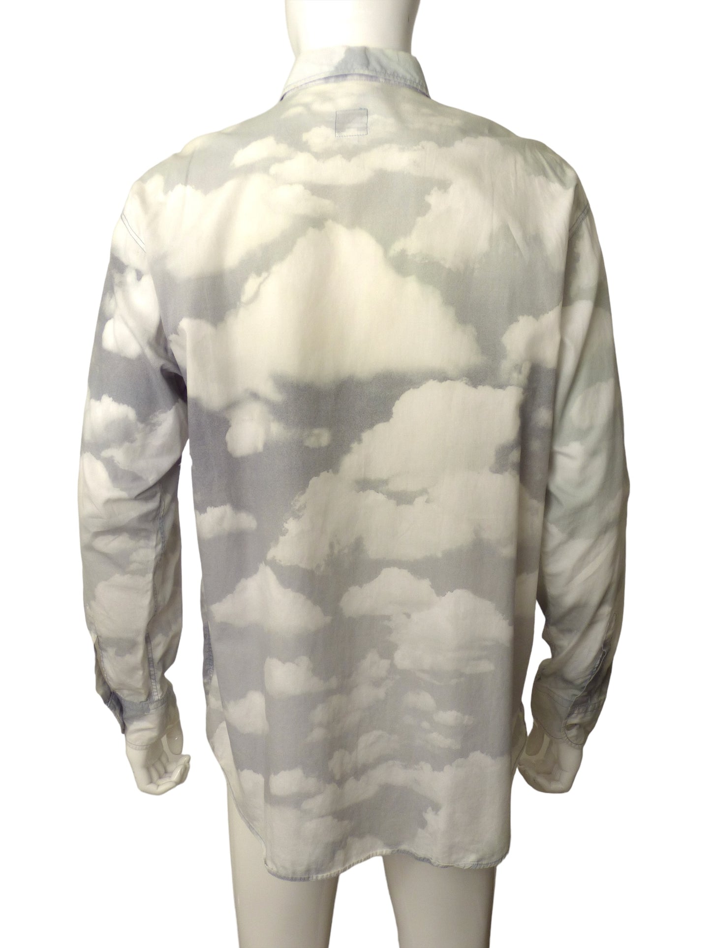 MOSCHINO- 1990s Cloud Print L/S Shirt, Size XL