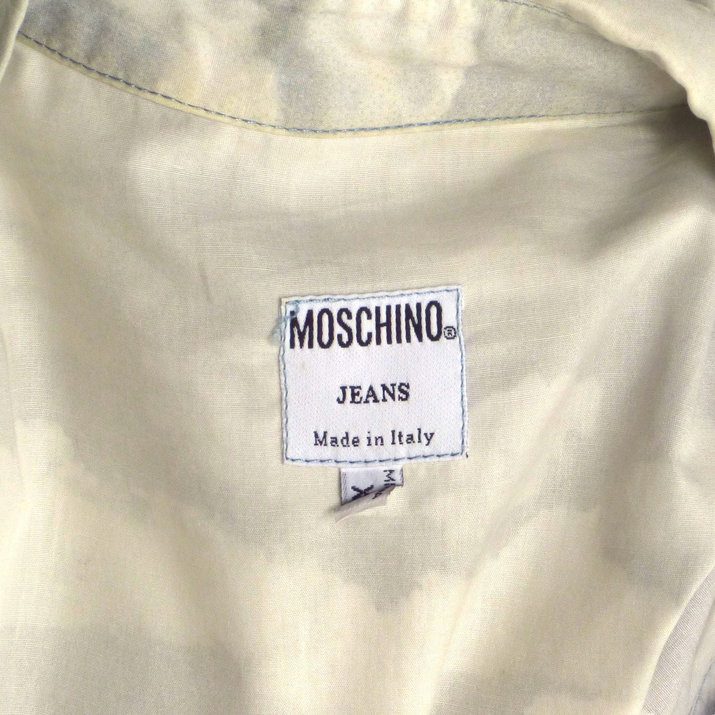 MOSCHINO- 1990s Cloud Print L/S Shirt, Size XL