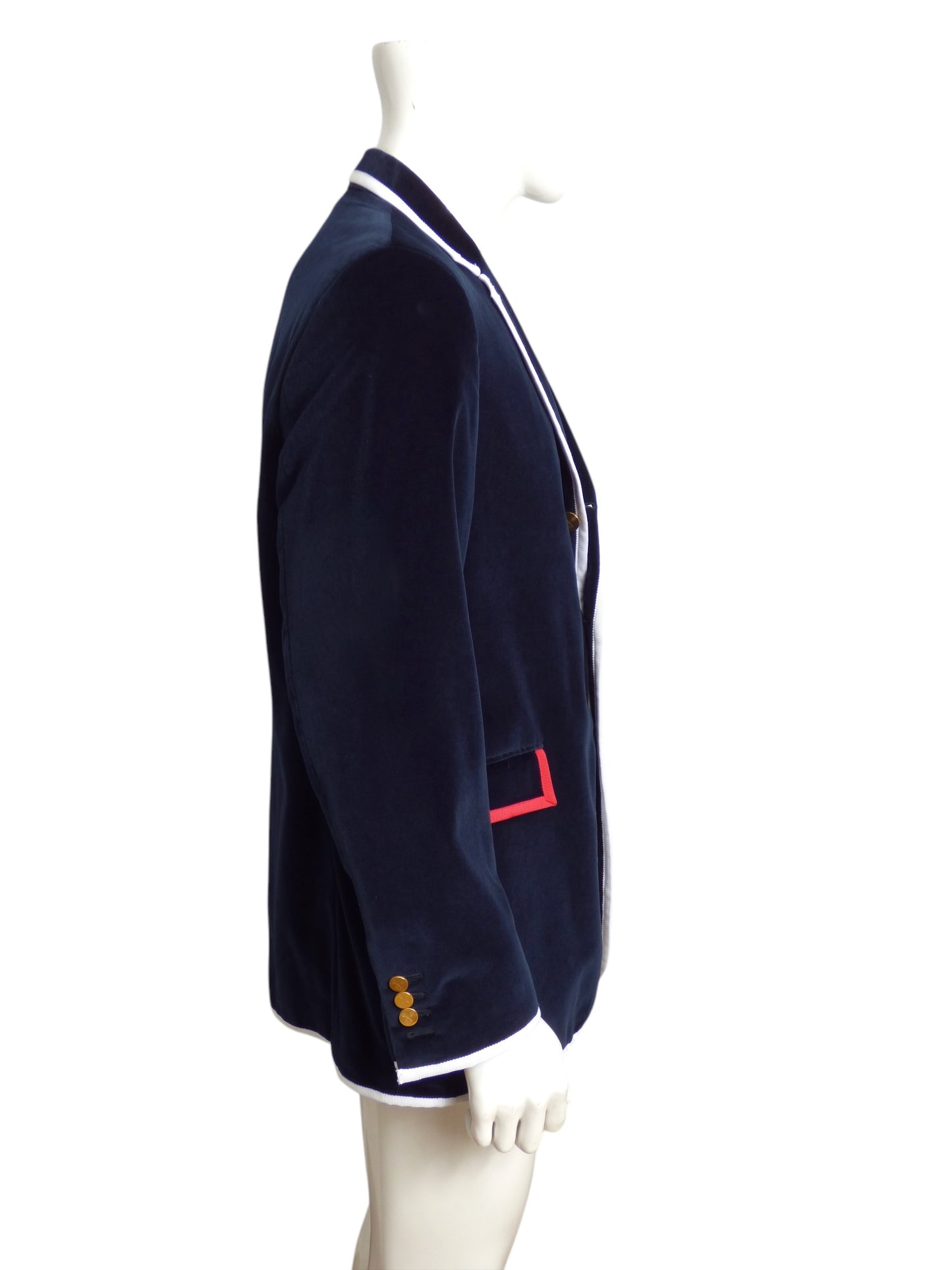 THOM BROWNE- 2009 Velvet & Grosgrain Ribbon Blazer, Size XL