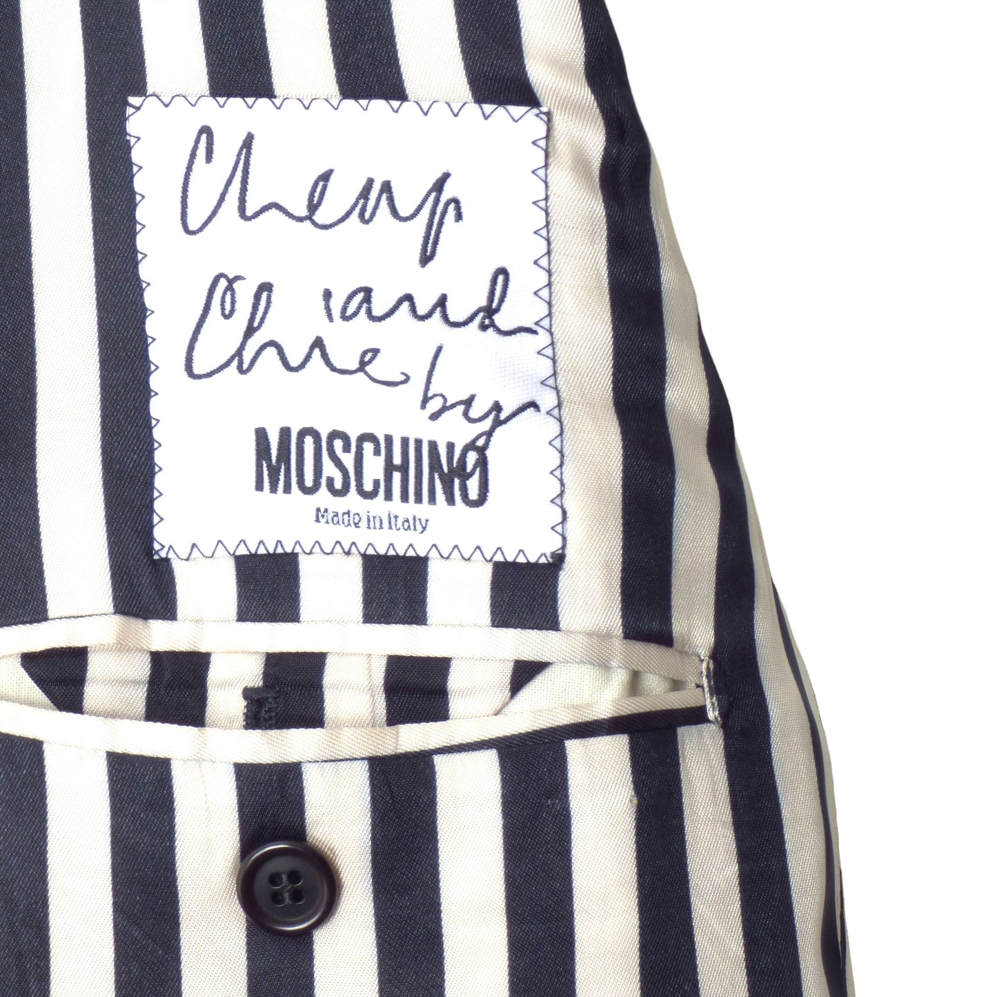 CHEAP & CHIC MOSCHINO- AS IS 1990s Black Wool Blazer, Size XL