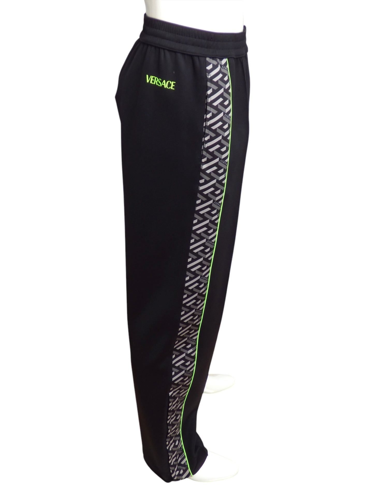 VERSACE- NWT Black Patterned Knit Joggers, Size XL