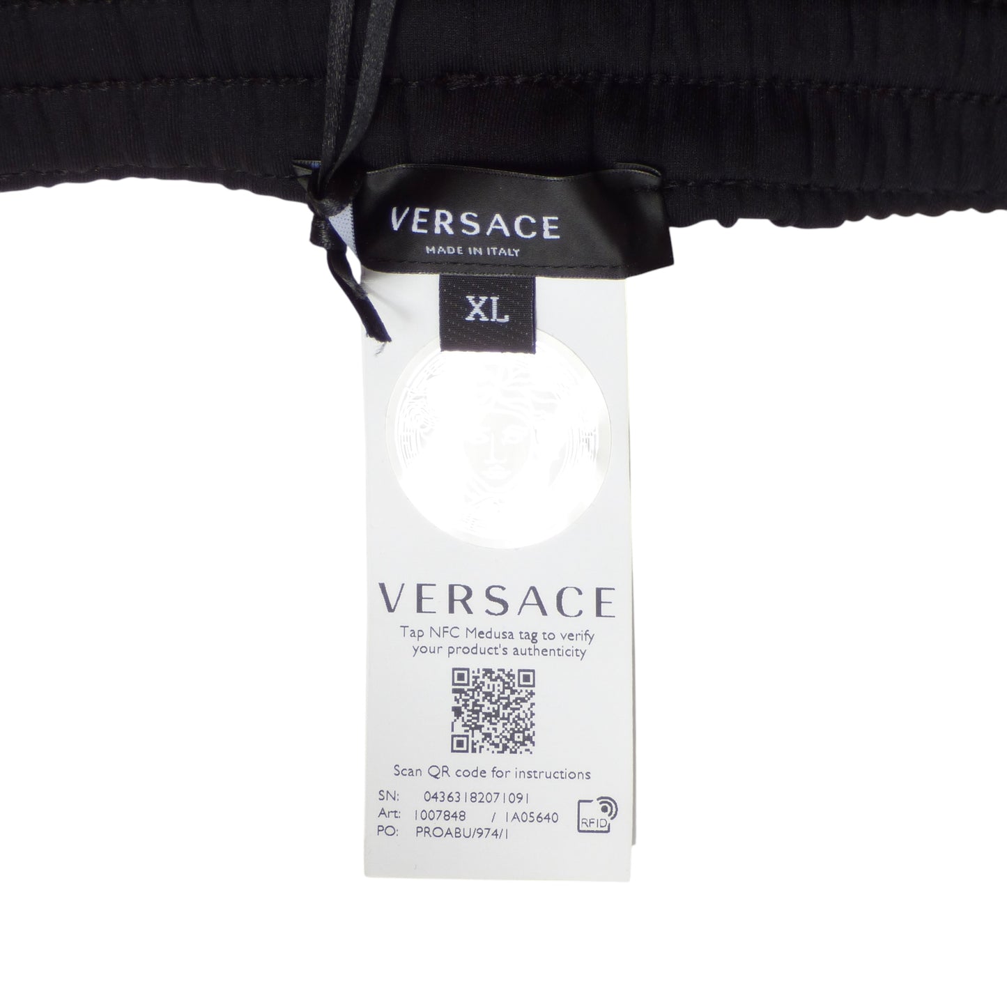 VERSACE- NWT Black Patterned Knit Joggers, Size XL