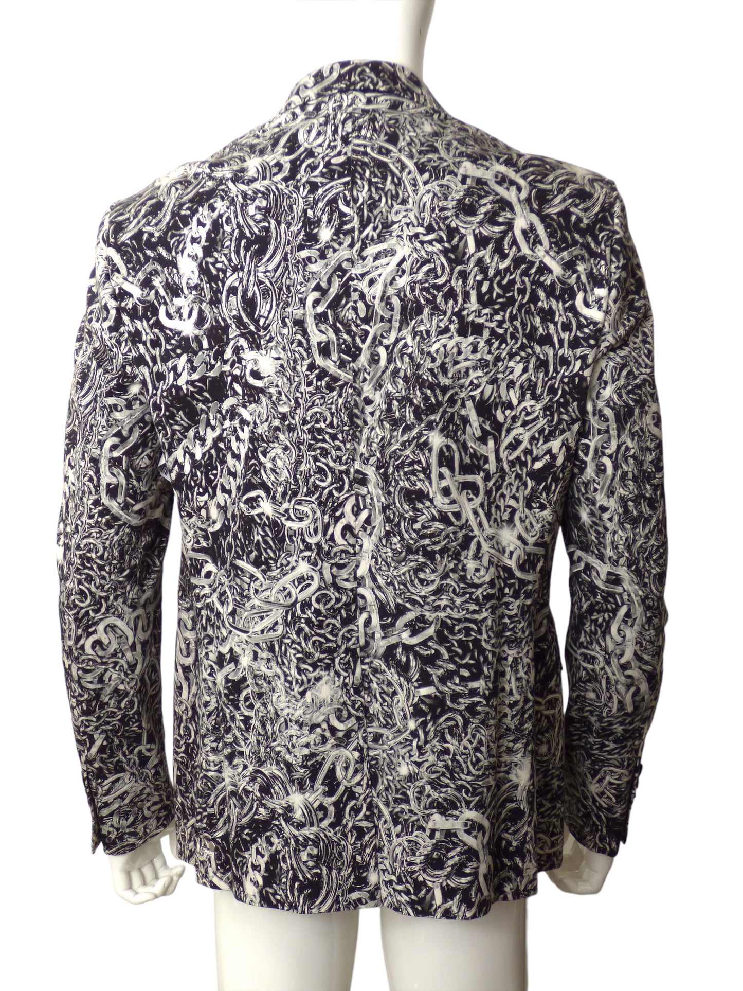 MOSCHINO- Chain Print Cotton Blazer, Size XL