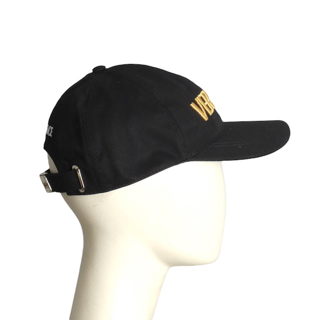 VERSACE-  NWT Black Embroidered Cap, Size 59