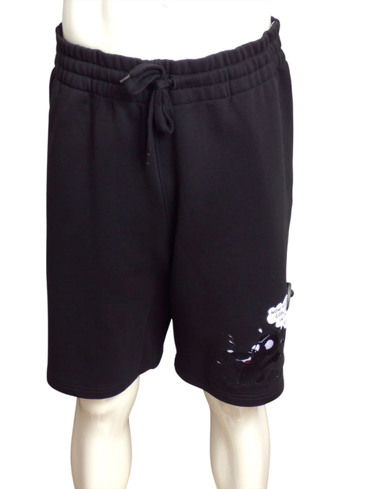 MOSCHINO COUTURE- NWT Black Graphic Print Athletic Shorts, XL