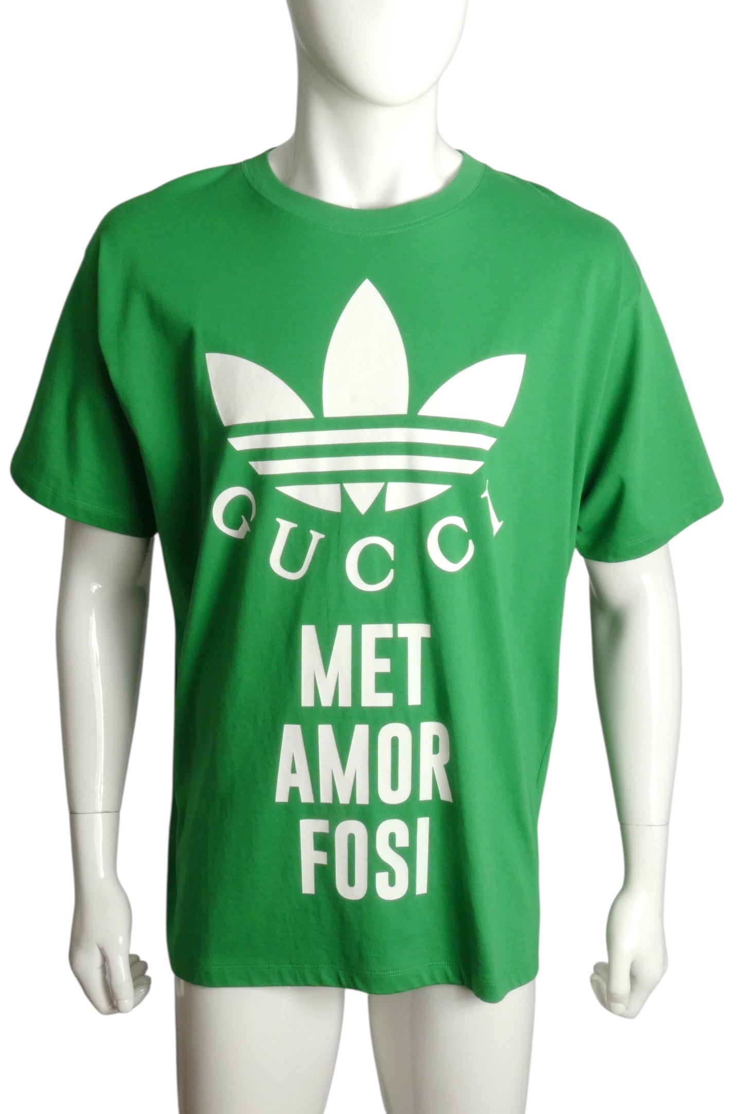 GUCCI x ADIDAS- NWT 2022 Green Graphic Print T-Shirt, Size Medium