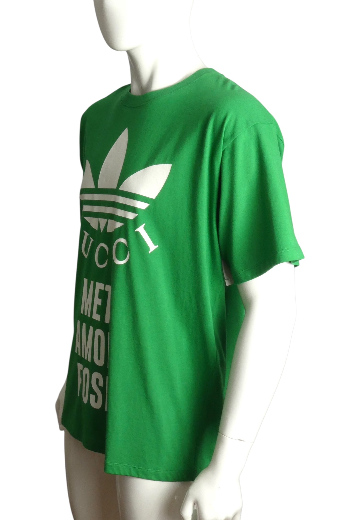 GUCCI x ADIDAS- NWT 2022 Green Graphic Print T-Shirt, Size Medium