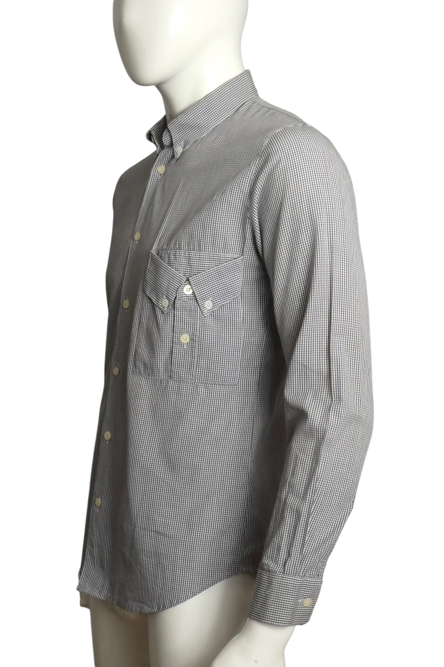 1990s Gingham L/S Shirt, Size Large