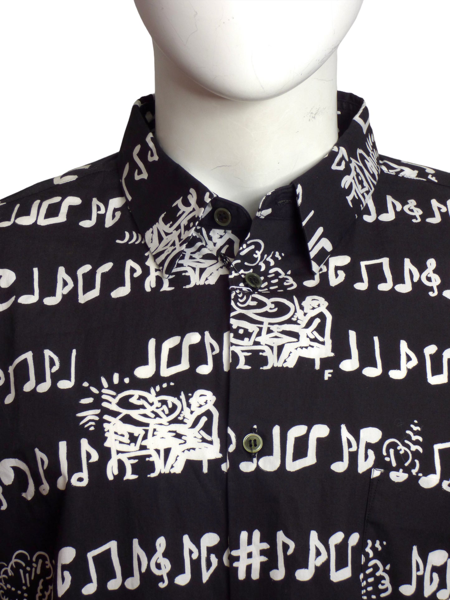 BLACK COMME DES GARCONS- NWT 2016 Cotton Print L/S Shirt, Size XL