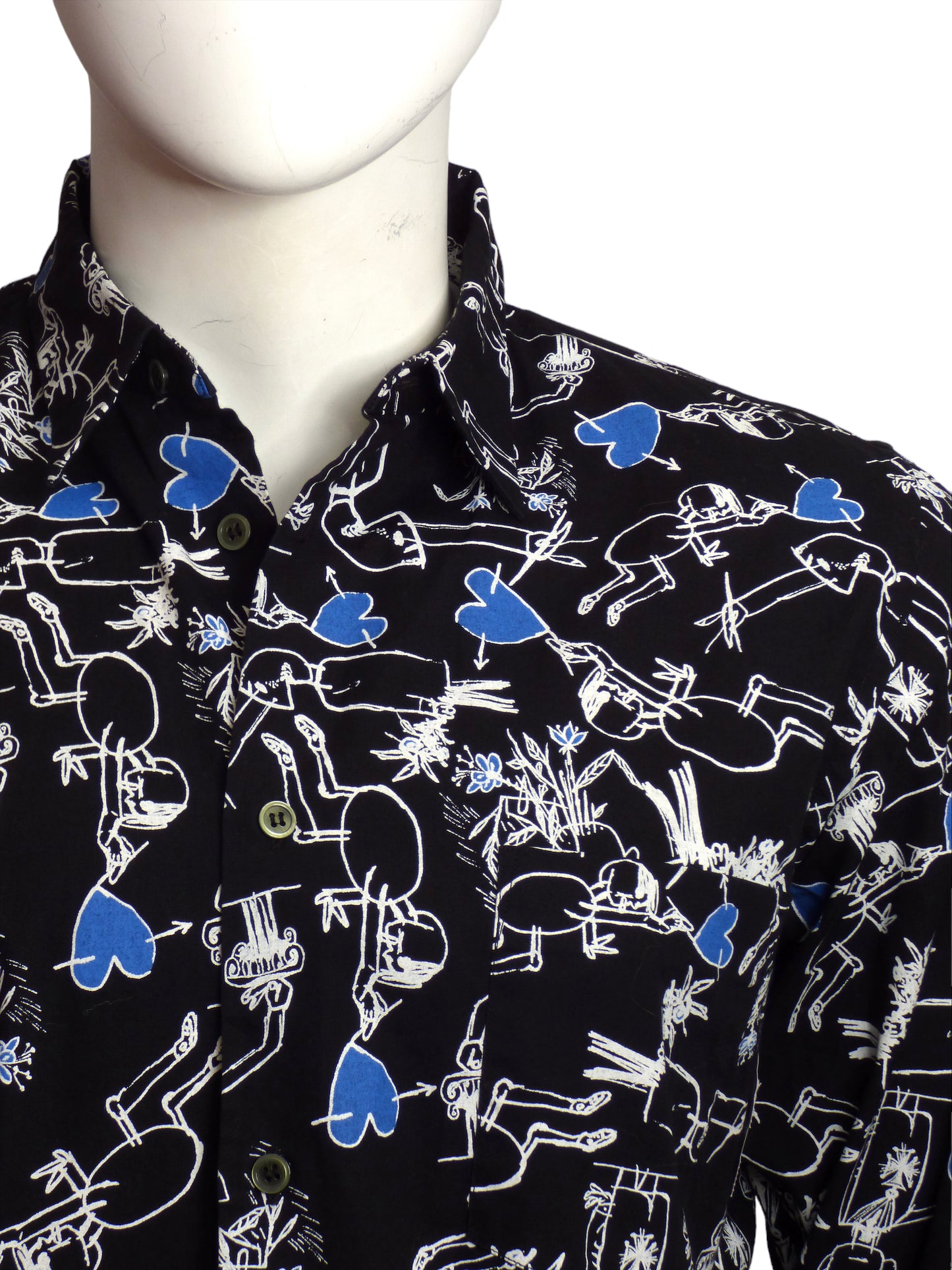 BLACK COMME DES GARCONS- 2014 Cotton Print L/S Shirt, Size Large