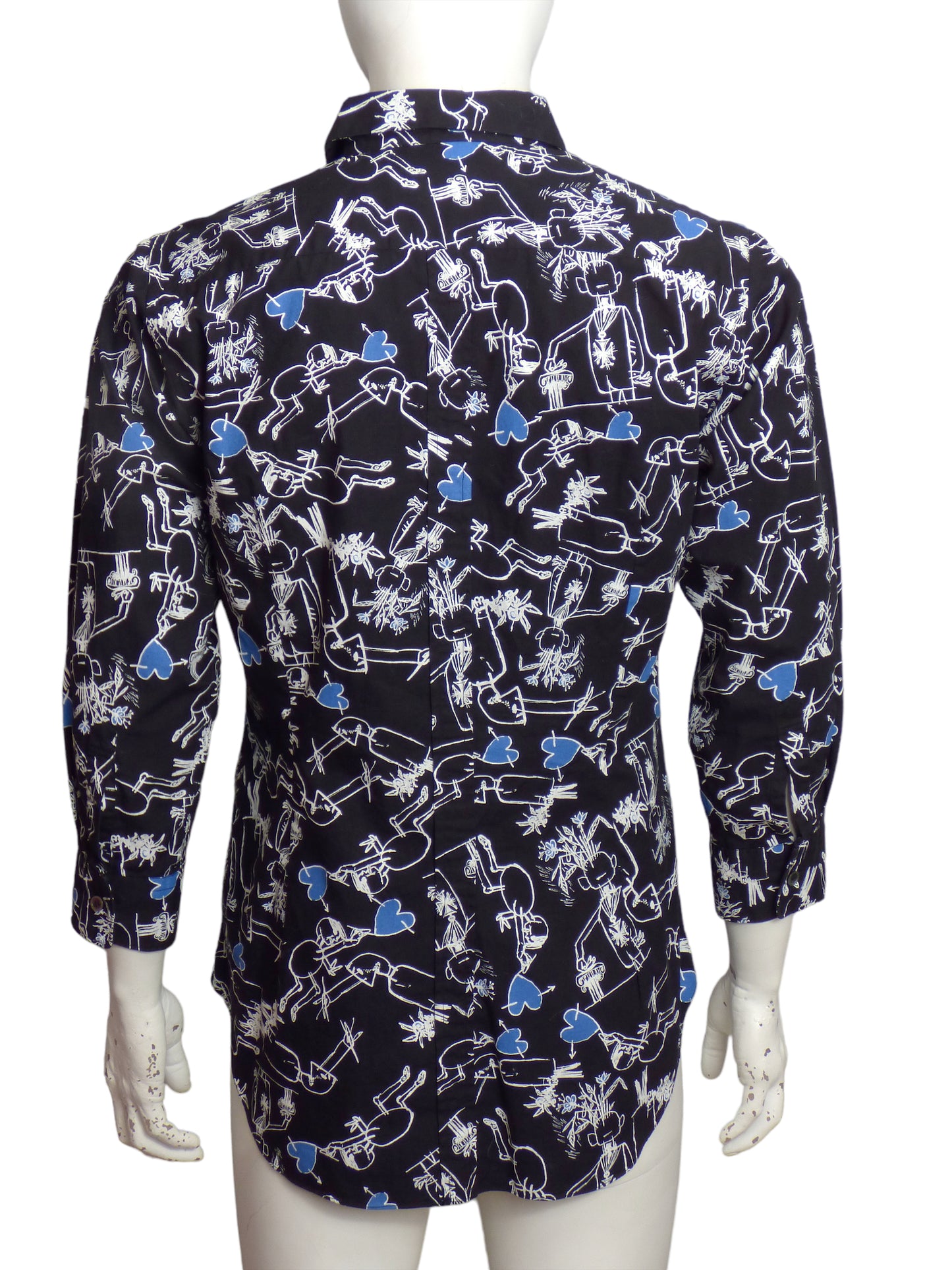 BLACK COMME DES GARCONS- 2014 Cotton Print L/S Shirt, Size Large