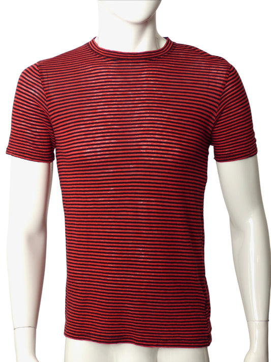 ISABEL MARANT- Red & Black Stripe T-Shirt, Size Small