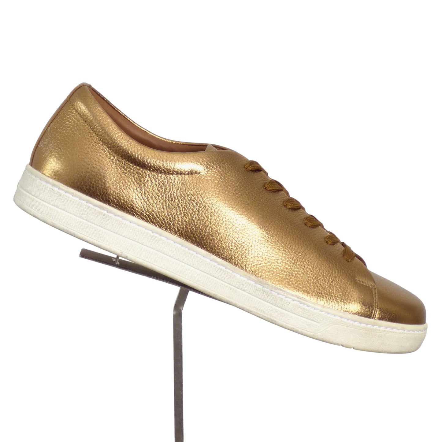 PRADA-Gold Metallic Sneakers, Size 10