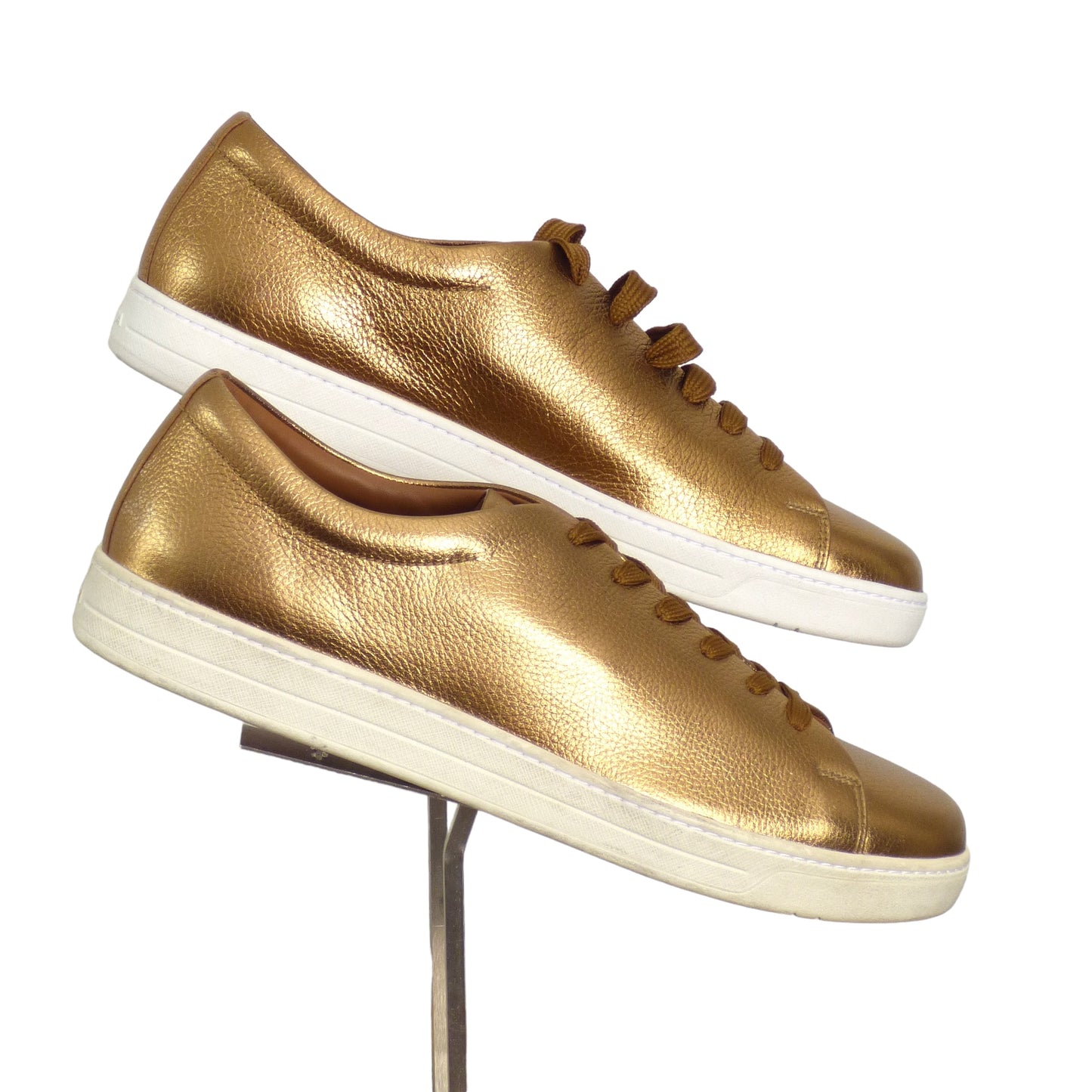 PRADA-Gold Metallic Sneakers, Size 10