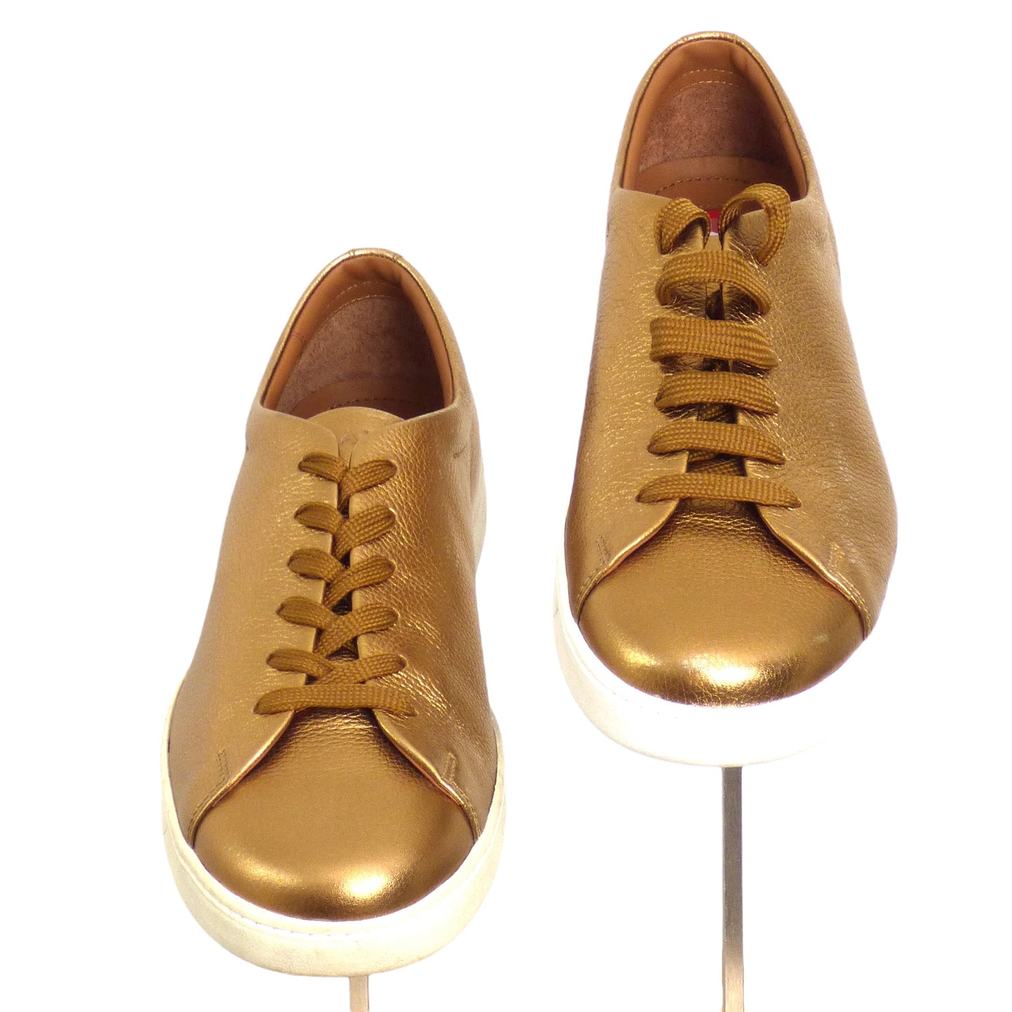 PRADA-Gold Metallic Sneakers, Size 10