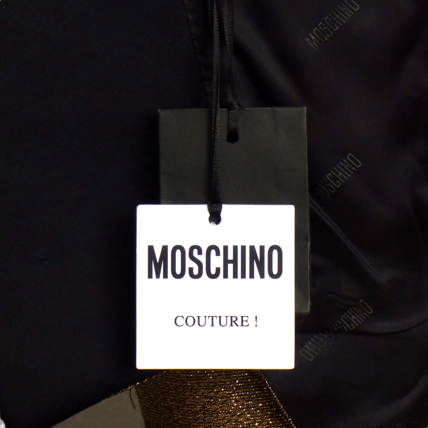 MOSCHINO COUTURE!-2021 Gold Lame' Tailcoat Tuxedo, Size Large