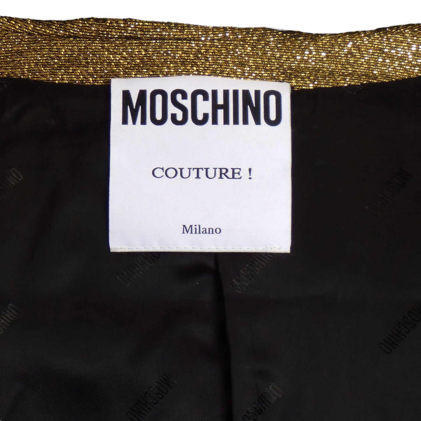 MOSCHINO COUTURE!-2021 Gold Lame' Tailcoat Tuxedo, Size Large