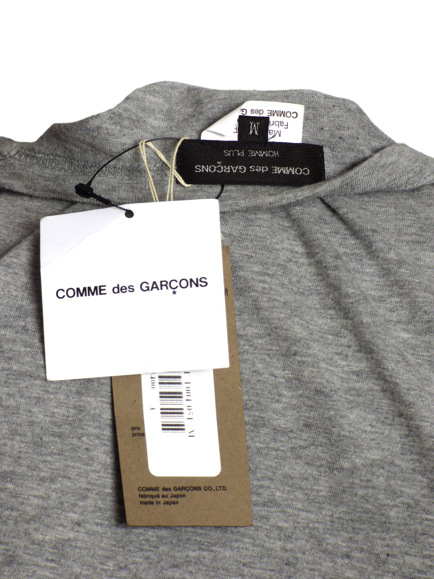 COMME DES GARCONS HOMME PLUS- NWT 2017 Gray Buckle T-Shirt, Size Medium