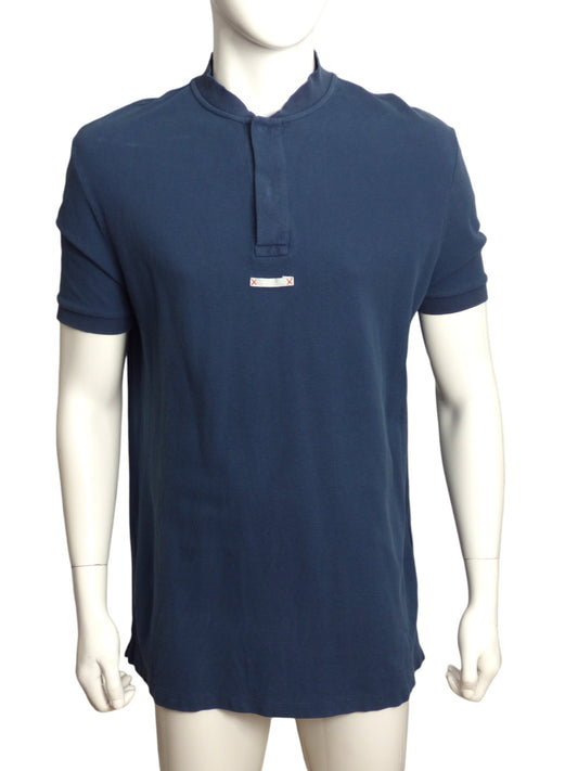 MAISON MARGIELA- Blue Cotton S/S Polo Shirt, Size 2XL