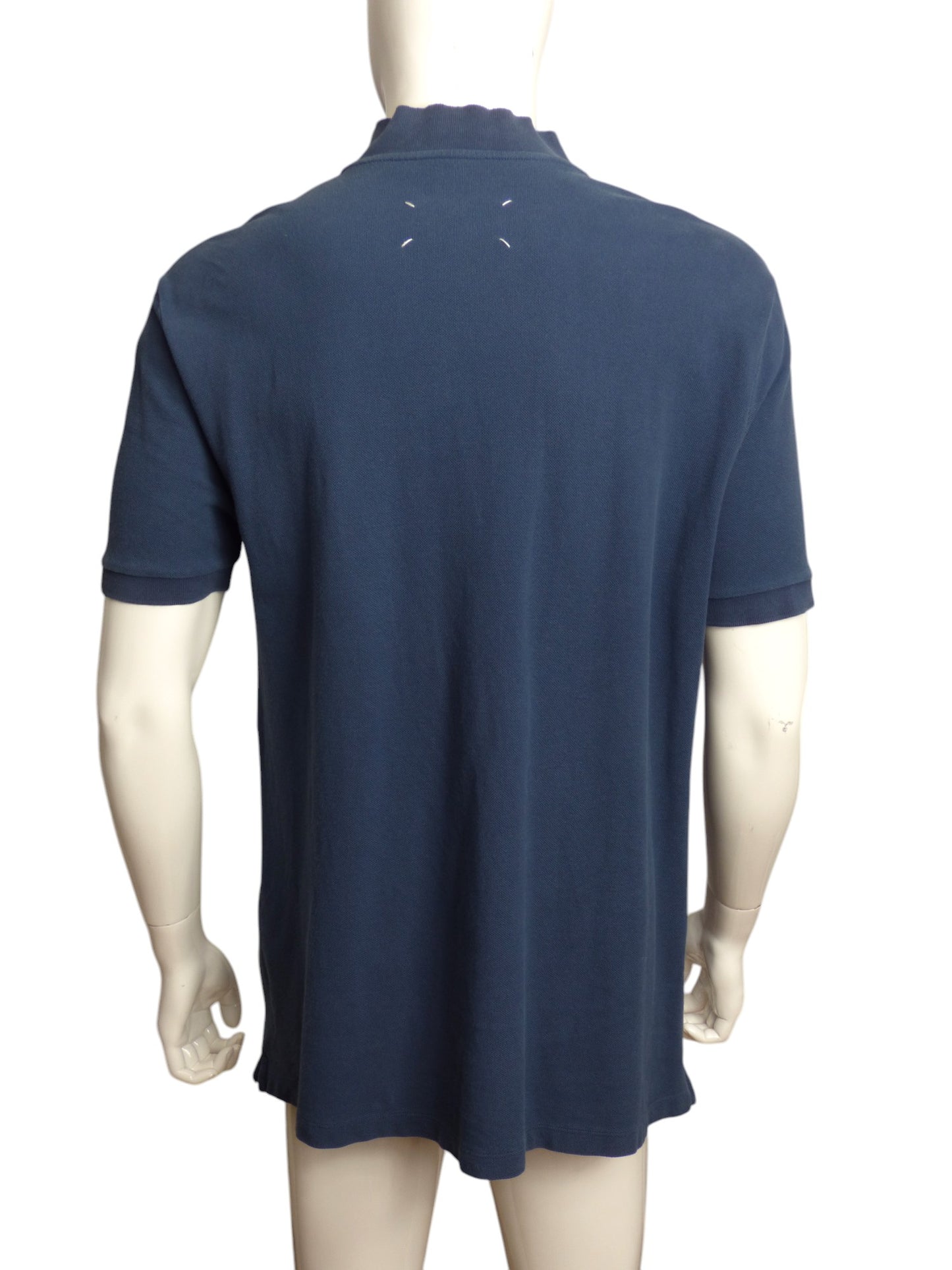 MAISON MARGIELA- Blue Cotton S/S Polo Shirt, Size 2XL