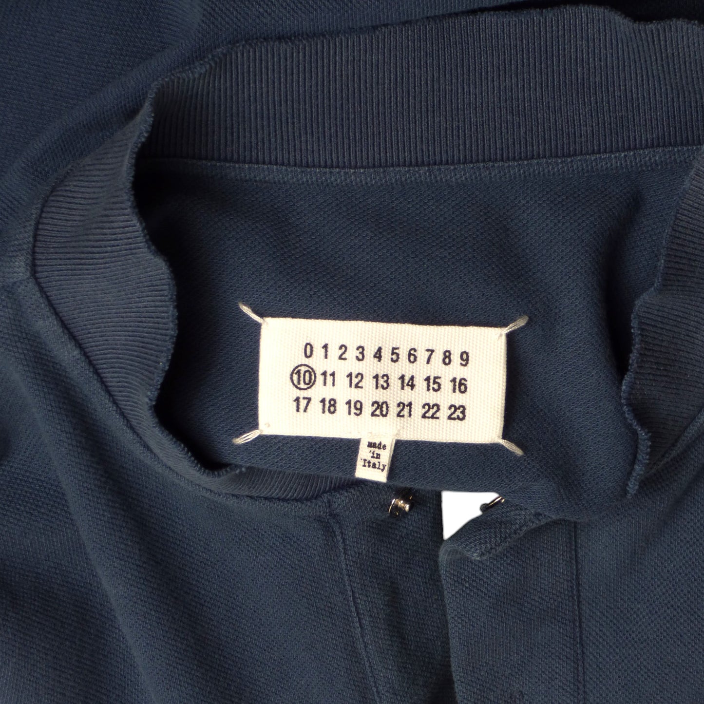 MAISON MARGIELA- Blue Cotton S/S Polo Shirt, Size 2XL