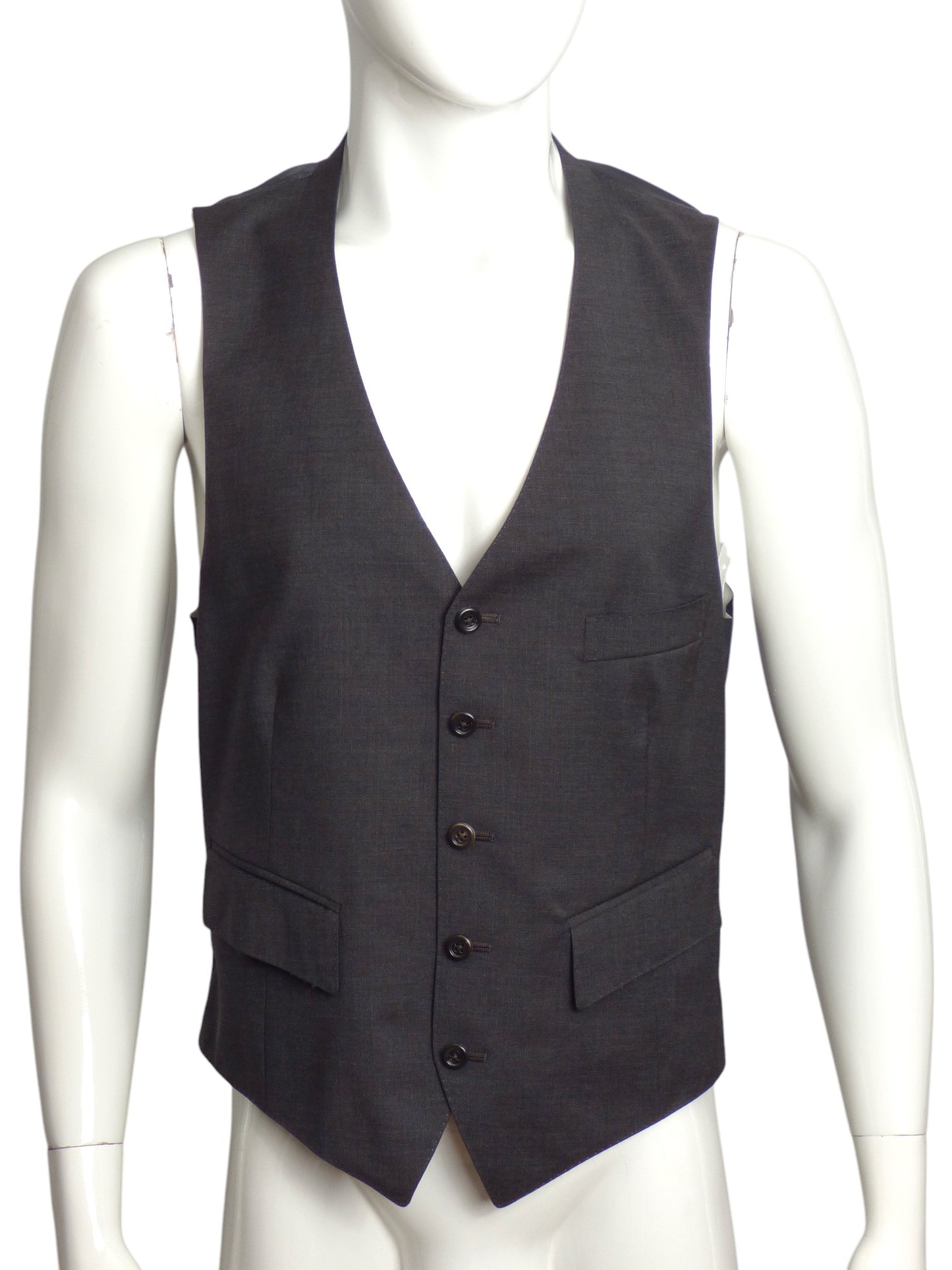 YVES SAINT LAURENT- NWT Grey Wool Vest, Size Large