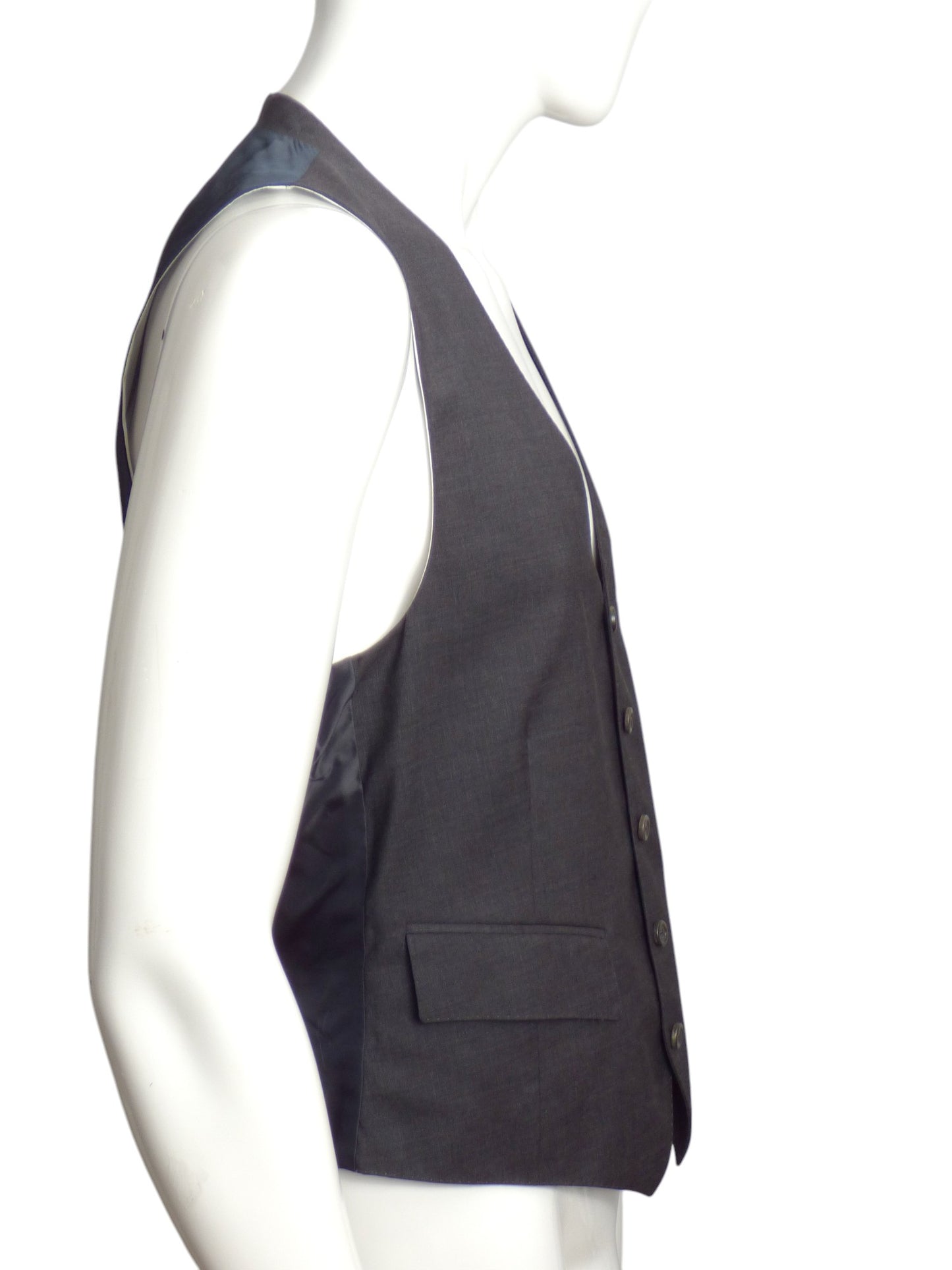 YVES SAINT LAURENT- NWT Grey Wool Vest, Size Large