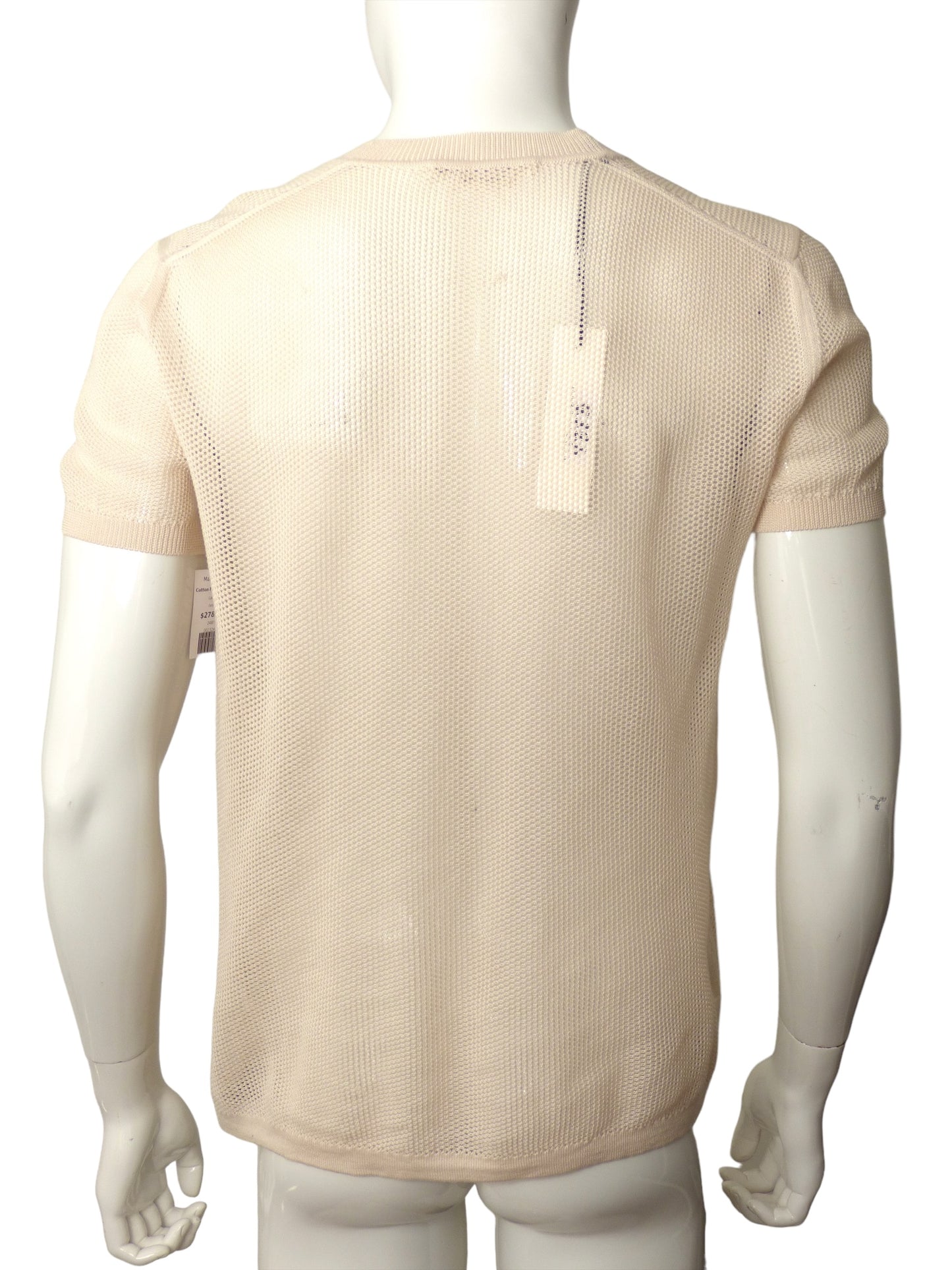 MARC JACOBS- NWT Ivory Cotton Mesh T-Shirt, Size Large