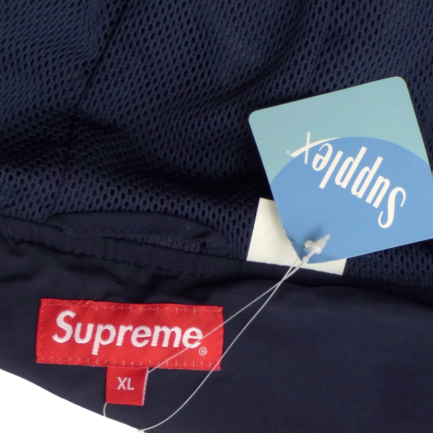 SUPREME x Supplex- 2023 NWT Navy Appliqué Hooded Track Jacket, Size XL