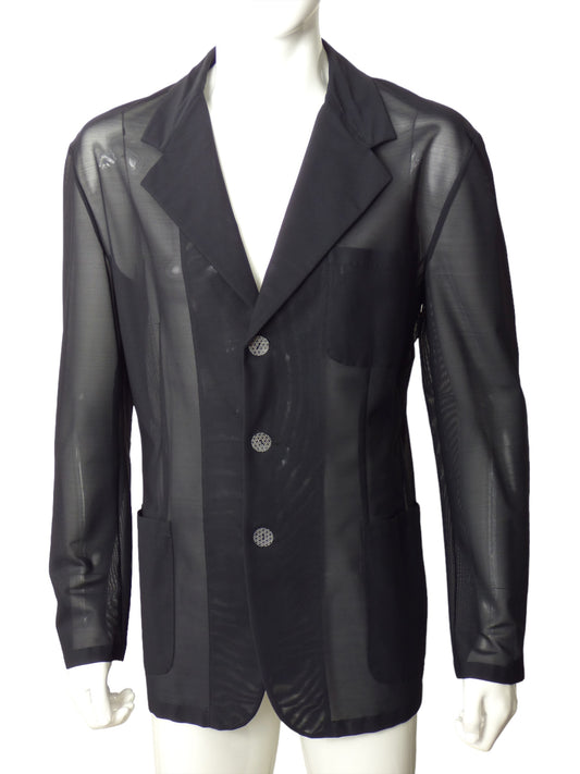 DOLCE & GABBANA- 1990s Black Mesh Blazer, Size XL