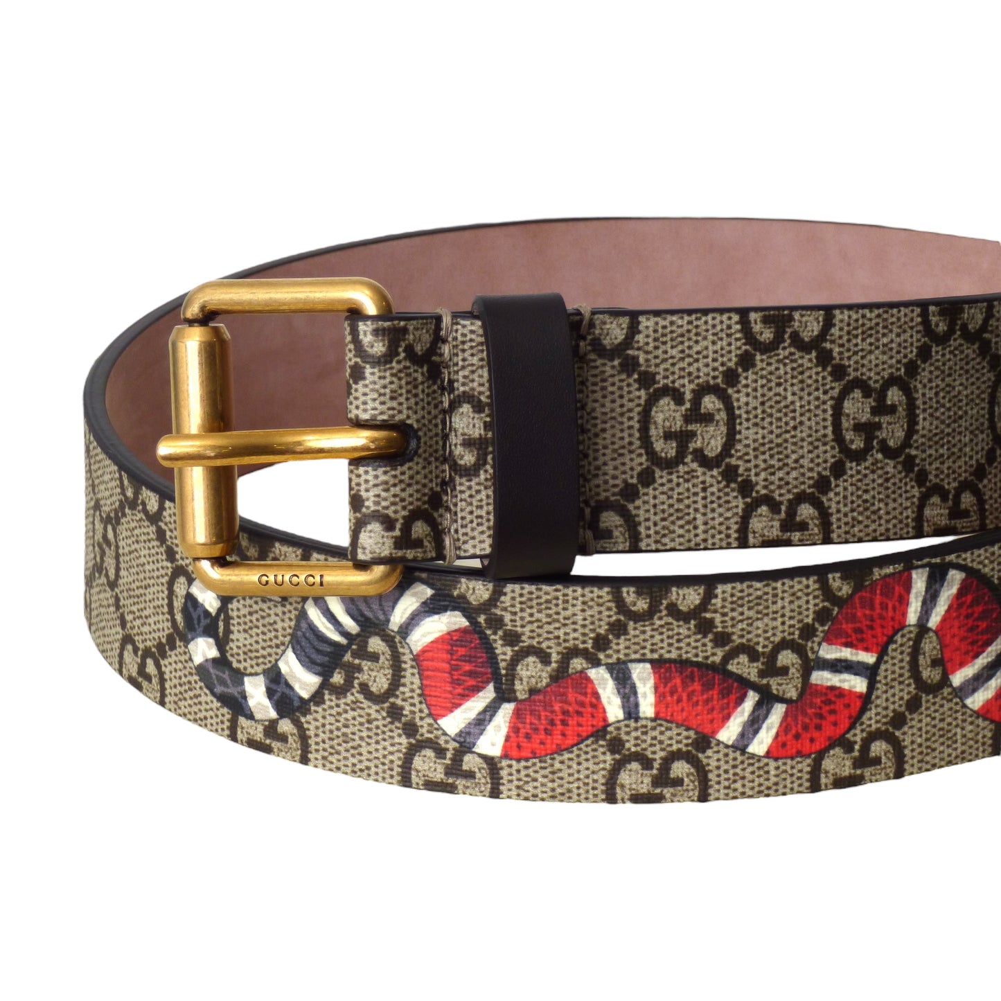 GUCCI - NWT Leather Logo & Snake Belt, Waist-31"