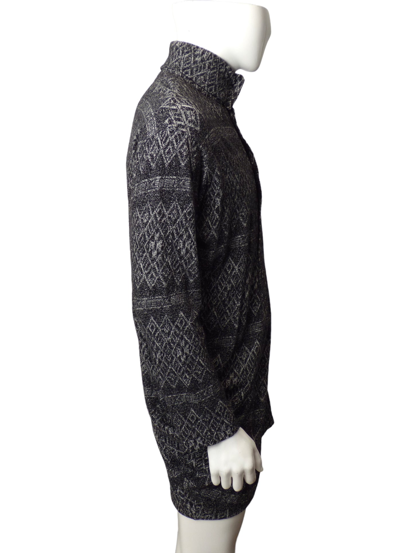 YOHJI YAMAMOTO-1990s Grey Printed Knit Shirt, Size Large