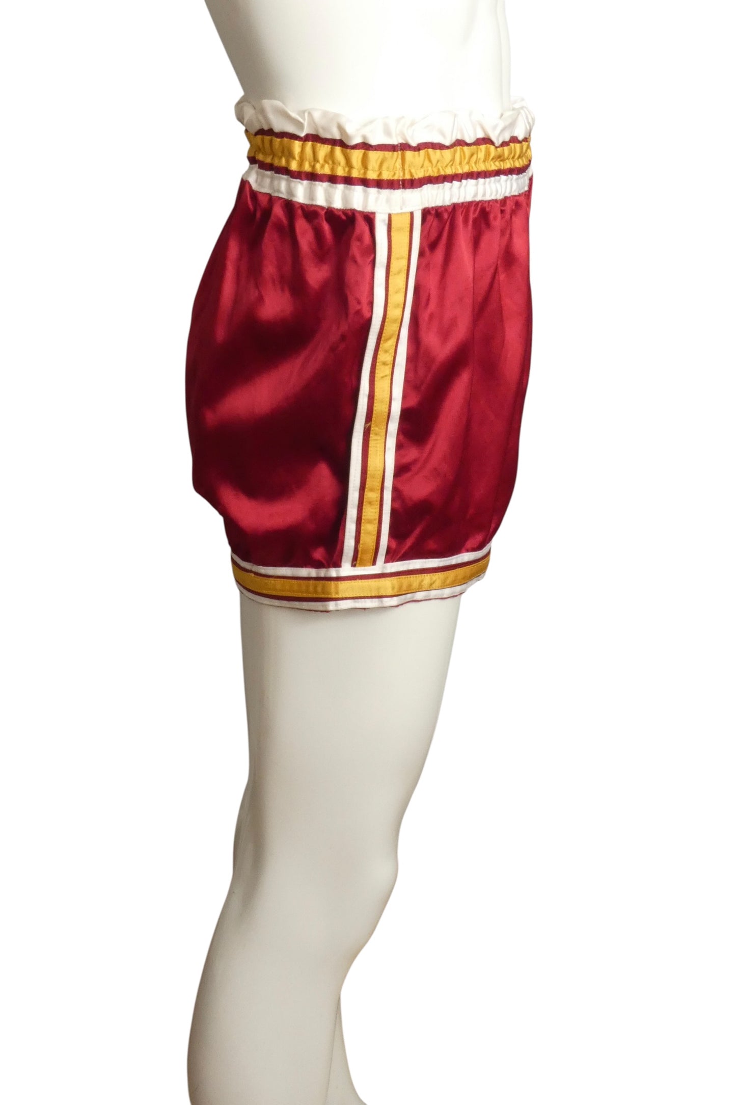 1950s Maroon Satin Athletic Shorts, Size-Small