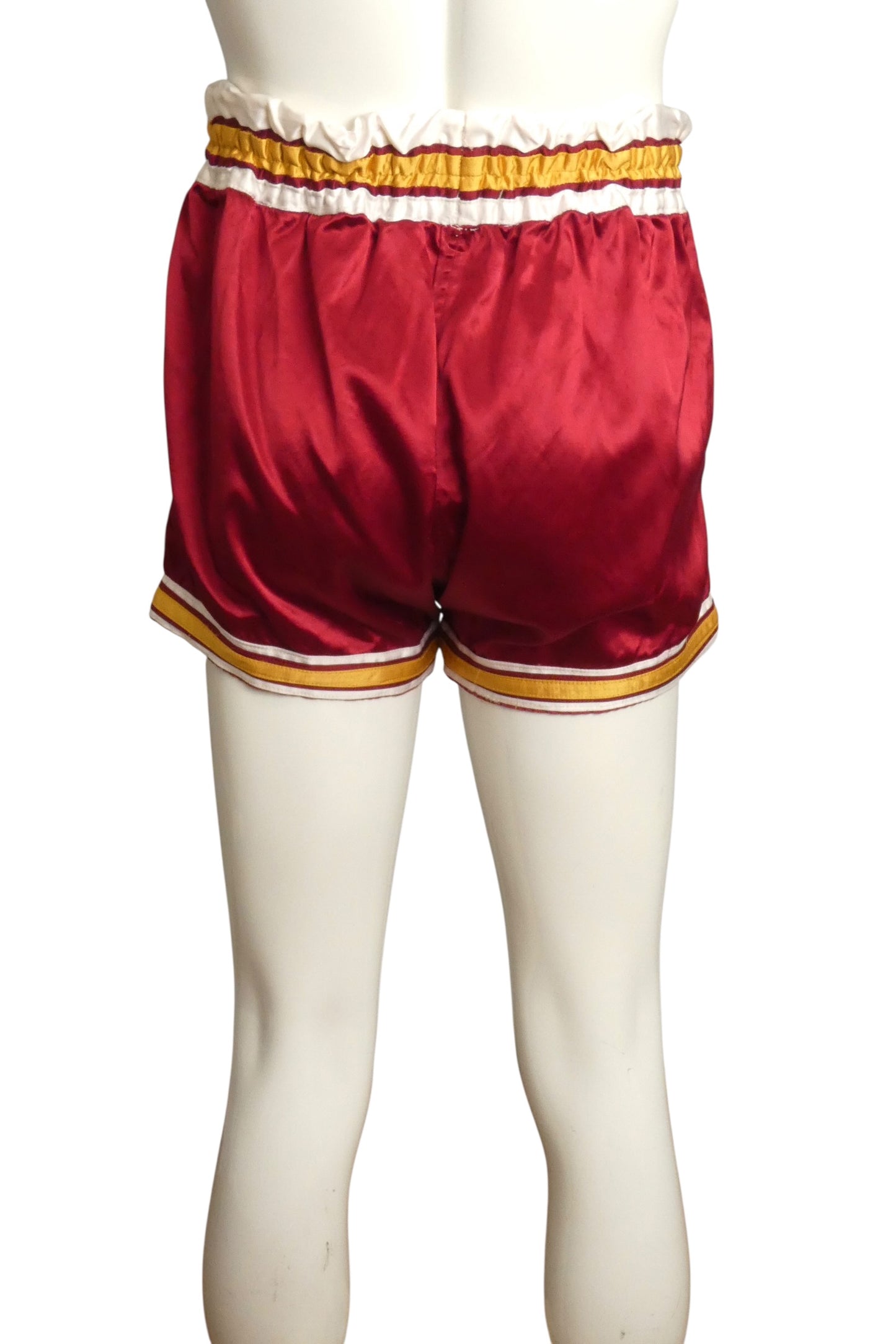 1950s Maroon Satin Athletic Shorts, Size-Small