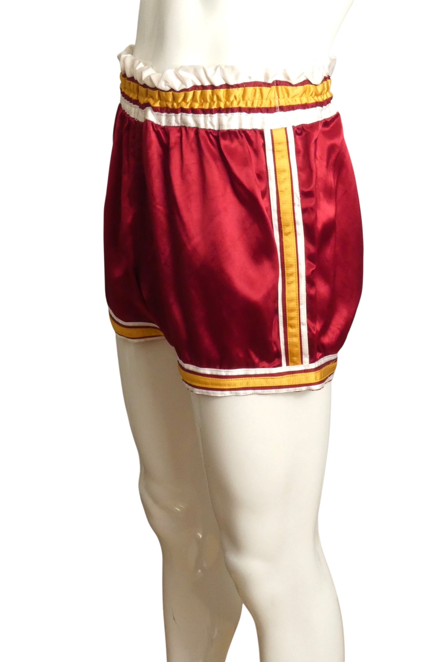 1950s Maroon Satin Athletic Shorts, Size-Small